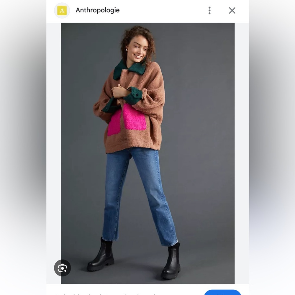 Anthropologie Pink and Brown Knit Sweater